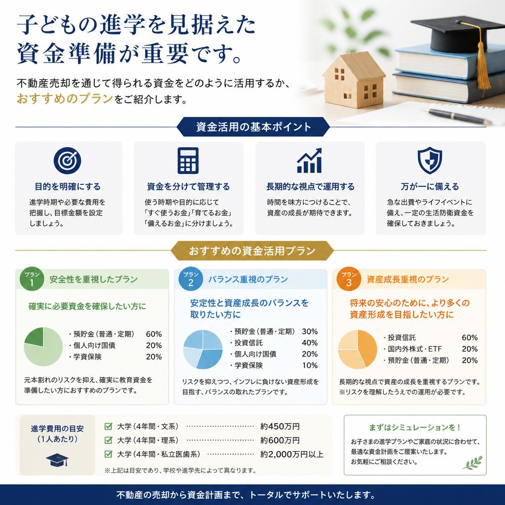 進学資金の準備と不動産売却