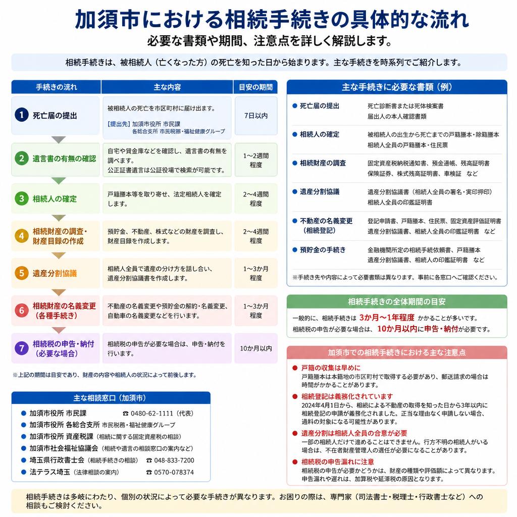 加須市の相続手続きの流れ