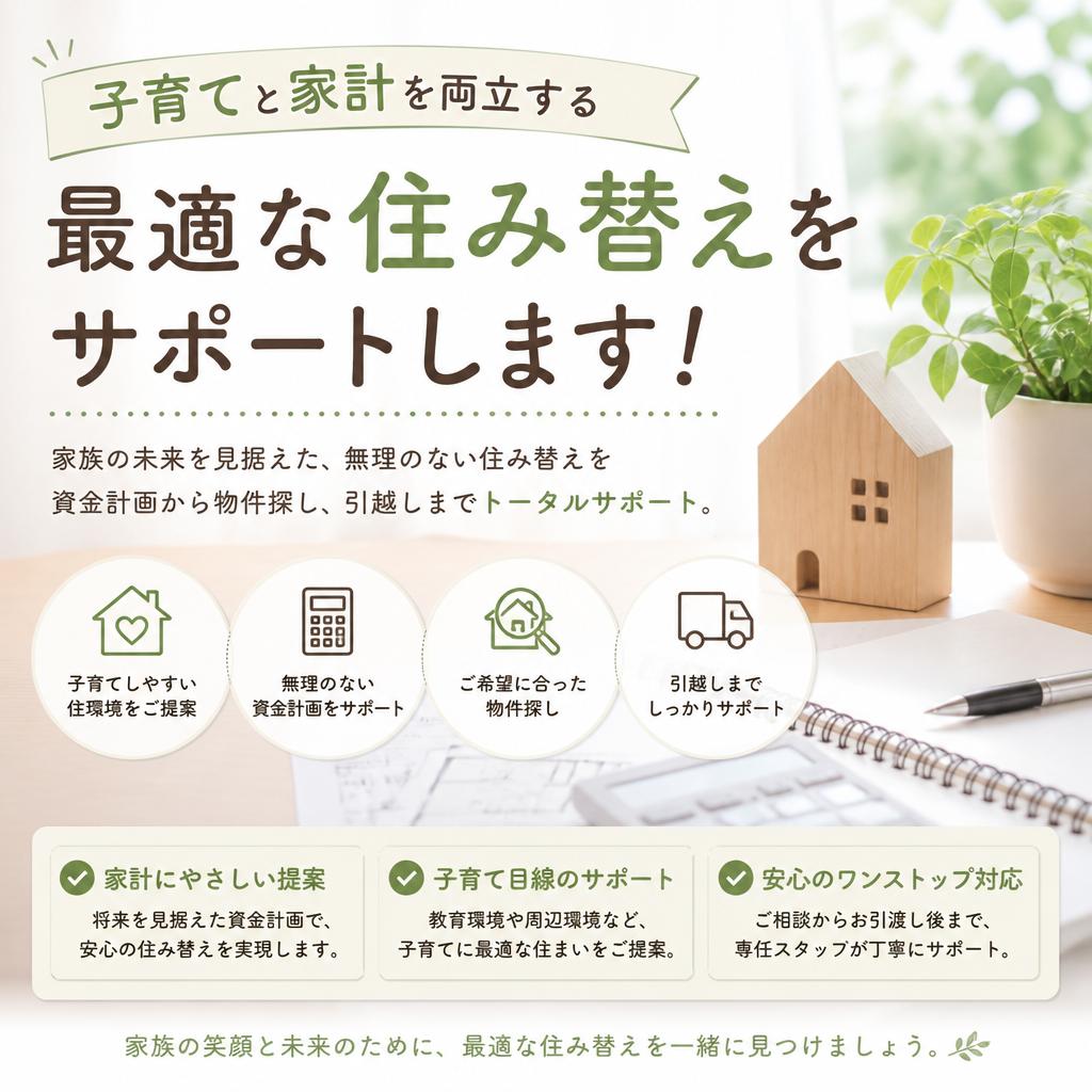 子育てと家計を両立する最適な住み替えをサポートします！