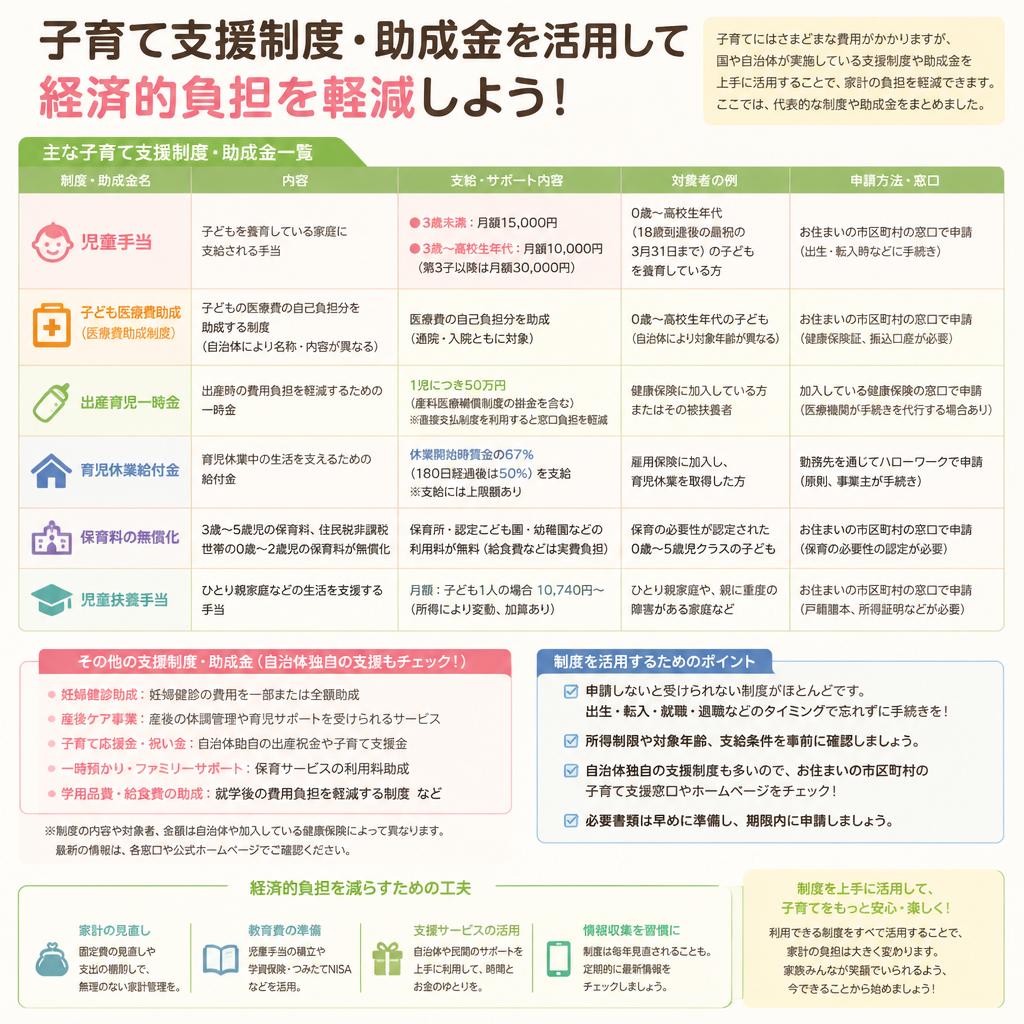 子育て支援制度をフル活用する
