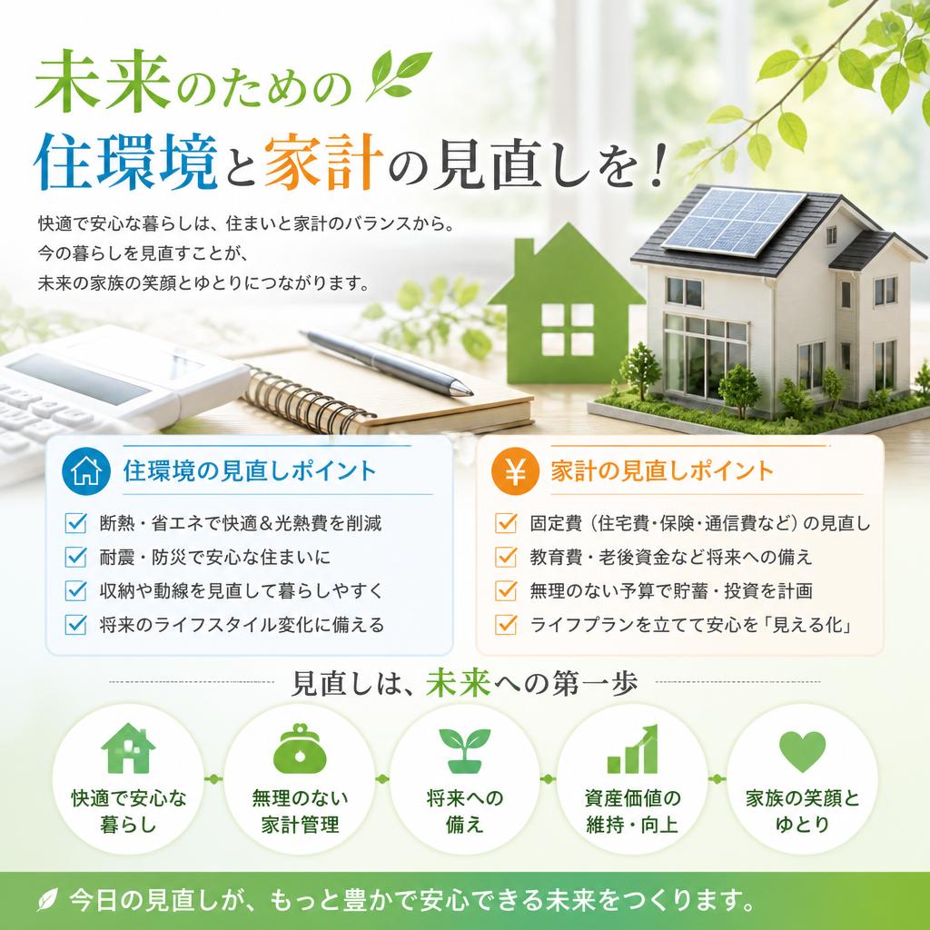未来のための住環境と家計の見直しを！