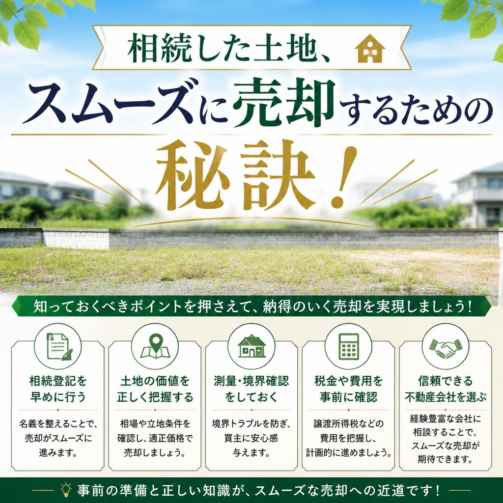 相続した土地、スムーズに売却するための秘訣！