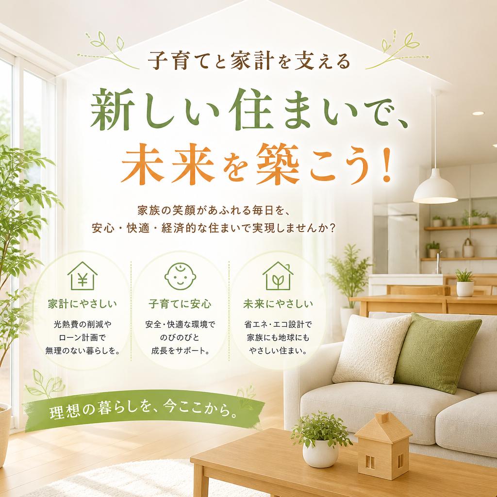 子育てと家計を支える新しい住まいで、未来を築こう！