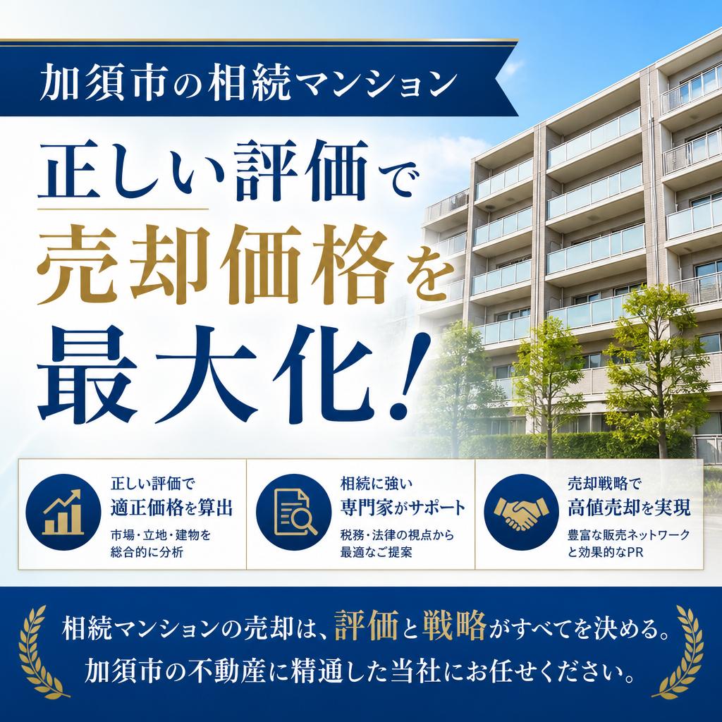 加須市の相続マンション、正しい評価で売却価格を最大化！