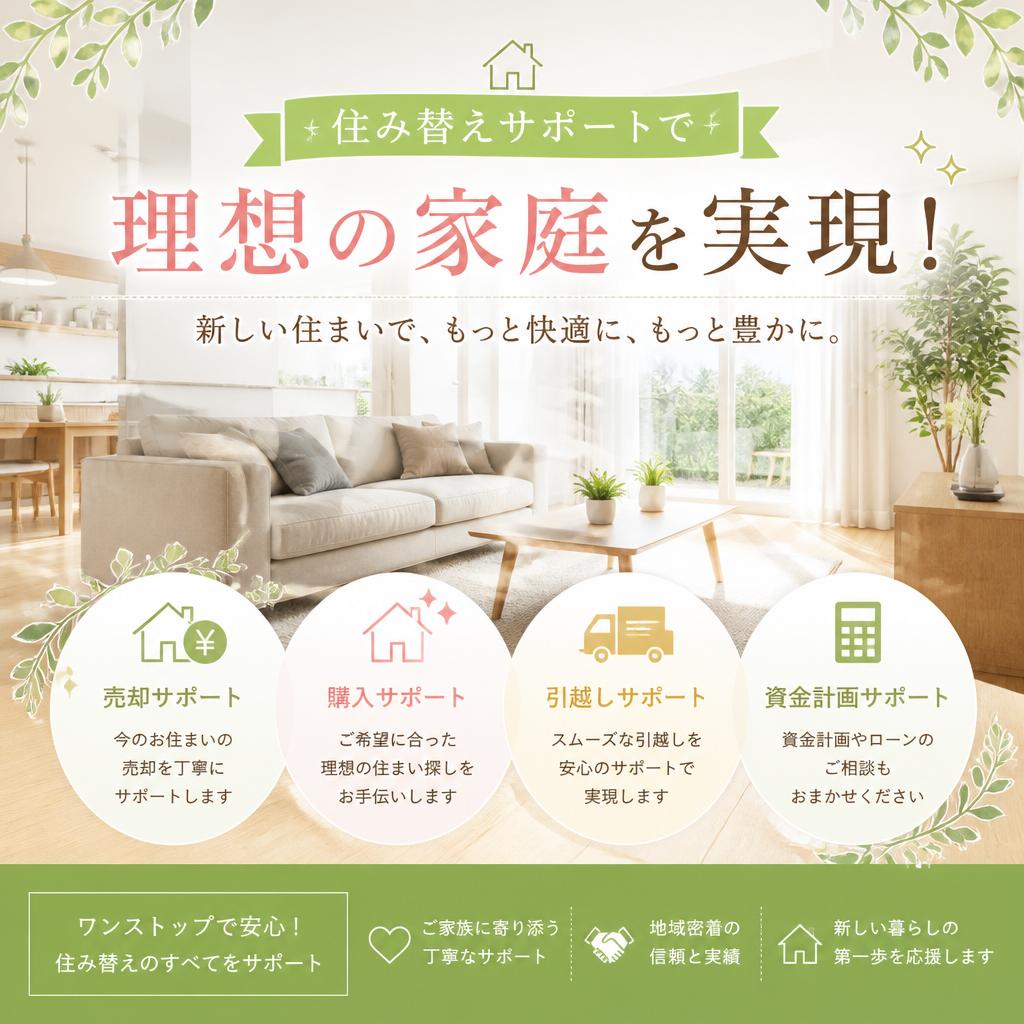 住み替えサポートで理想の家庭を実現！