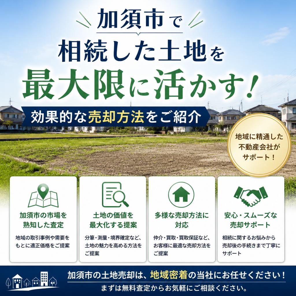 加須市で相続した土地を最大限に活かす！効果的な売却方法をご紹介