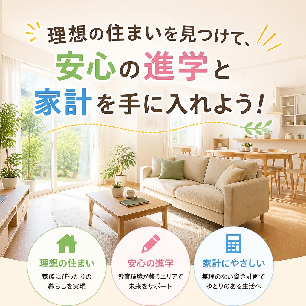 理想の住まいを見つけて、安心の進学と家計を手に入れよう！