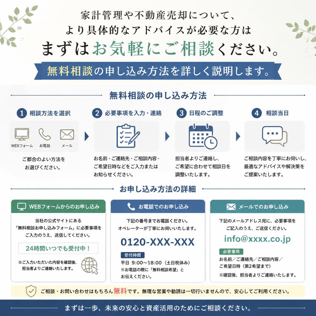 今すぐ行動を！無料相談のご案内
