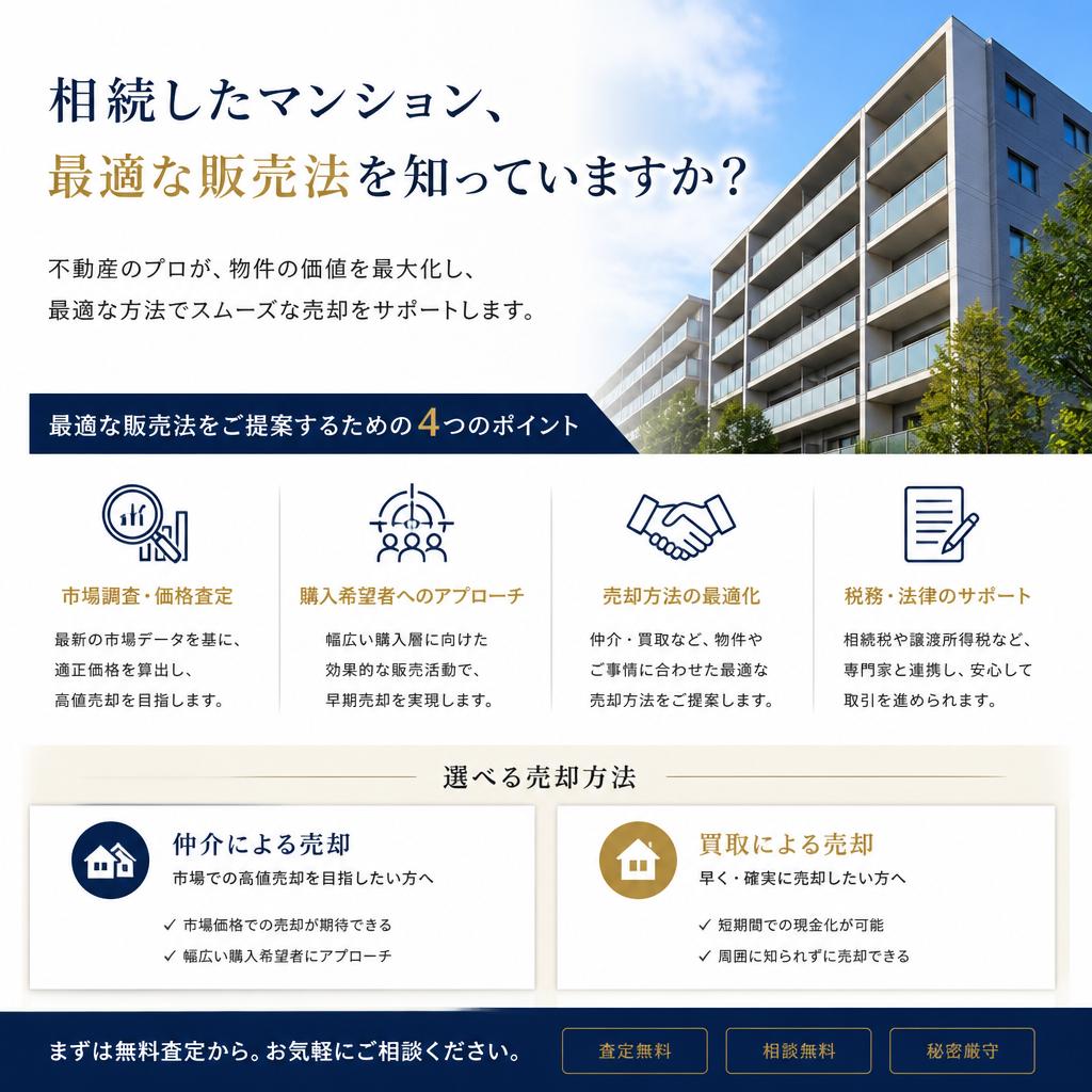 相続したマンション、最適な販売法を知っていますか？