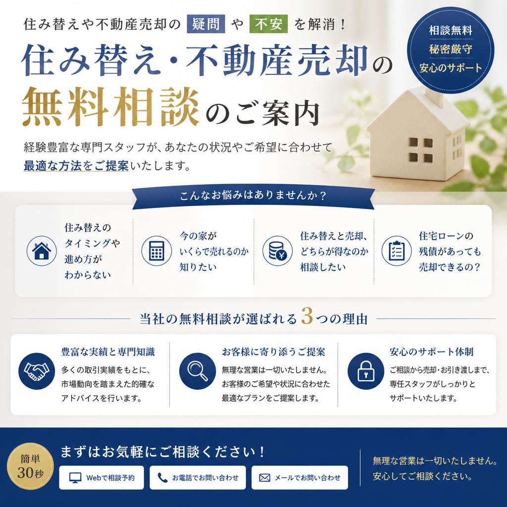 あなたの不安を解消する無料相談のご案内