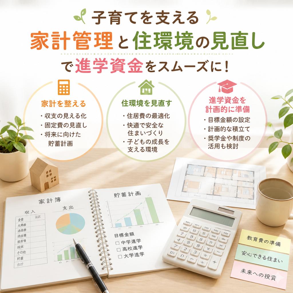 子育てを支える家計管理と住環境の見直しで進学資金をスムーズに！