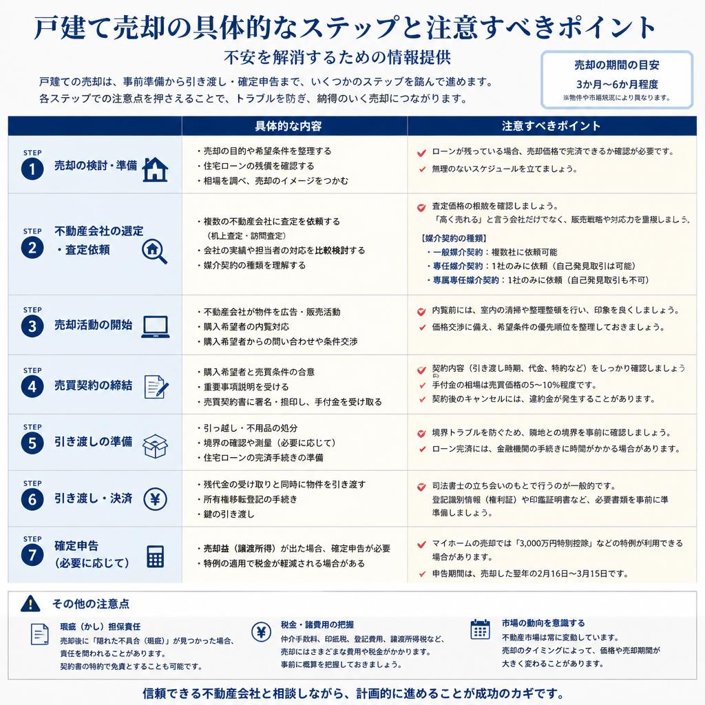 売却のステップと注意点