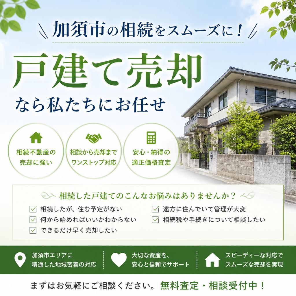 加須市の相続をスムーズに！戸建て売却なら私たちにお任せ